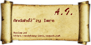 Andaházy Imre névjegykártya