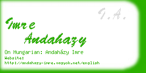 imre andahazy business card
